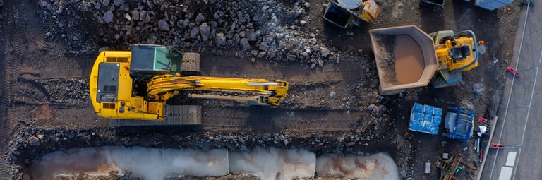 Construction site aerial view